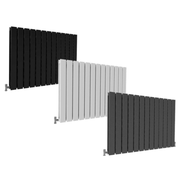 Flat Panel 1 or 2 Column Designer Radiator – Anthracite / Black / White - Horizontal